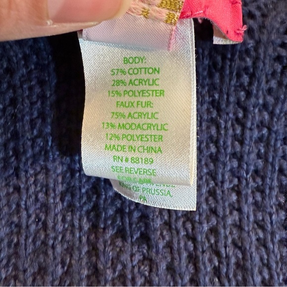 Lilly Pulitzer Rainie navy sweater wrap retails for $278 usd - Picture 12 of 16